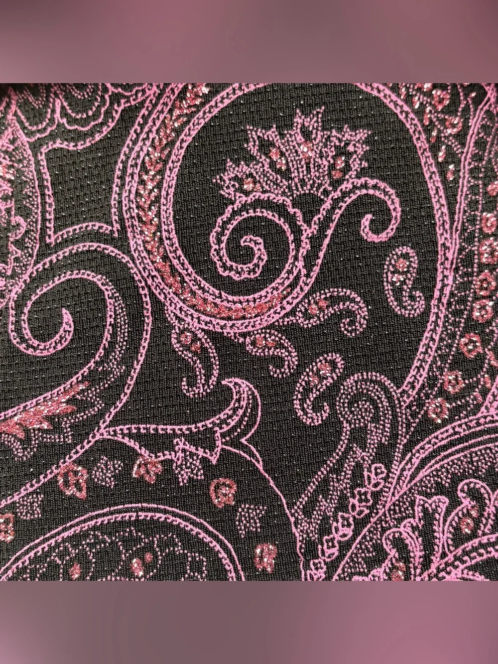 Vintage Pink Paisley Glitter Top Set - Picture 7 of 8